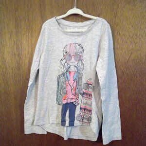 Jillians Closet Girls Gray Long sleeve T-shirt Size 6